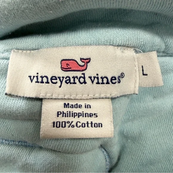 Vineyard Vines Light Blue 3/4 Zip Pullover Sweatshirt Size Large Kid’s - Picture 2 of 5